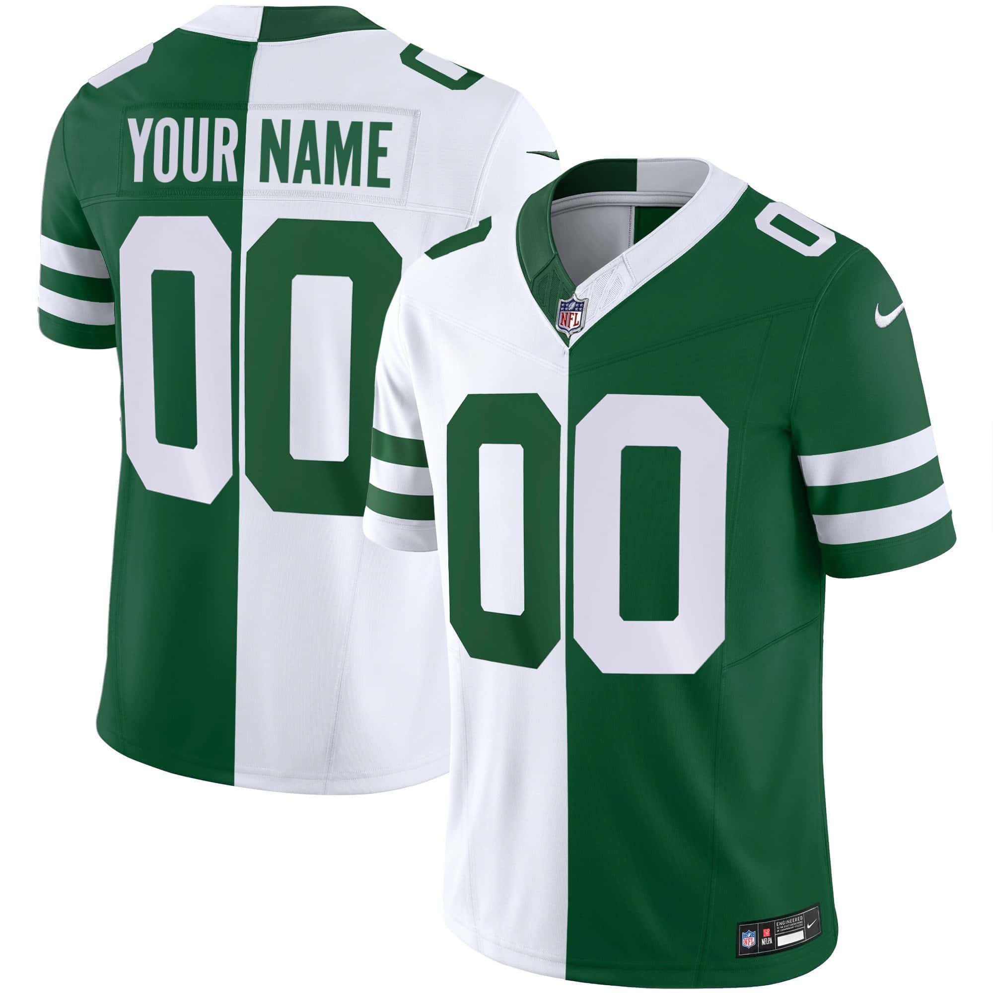 Men New York Jets White with green 2024 Nike Limited Custom NFL Jersey->customized nfl jersey->Custom Jersey